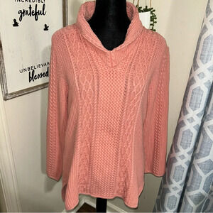 Women's Jeanne Pierre Heavy Shawl Neck
Cable Sweater knit sweater